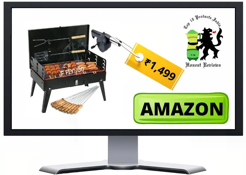 FLYNGO Foldable Briefcase Style Charcoal Barbecue Tandoor Grill