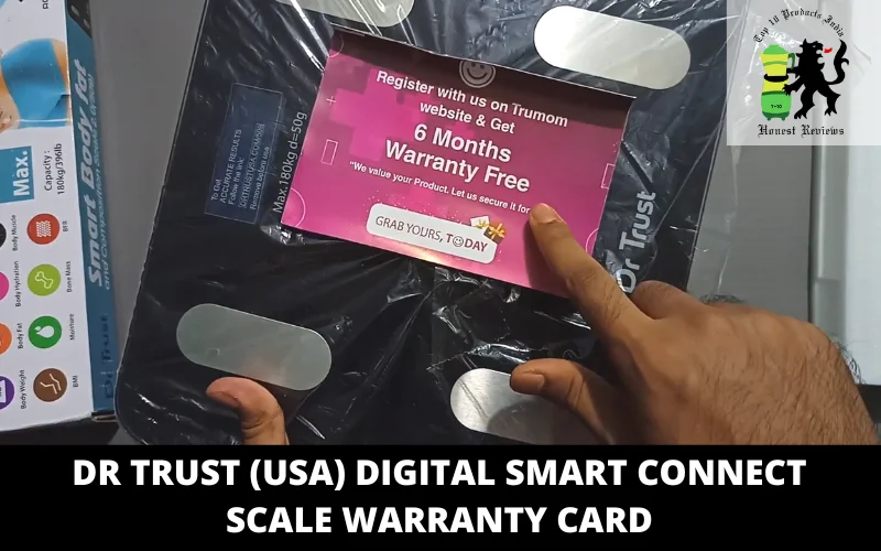 Dr Trust (USA) Digital Smart Connect Scale warranty card