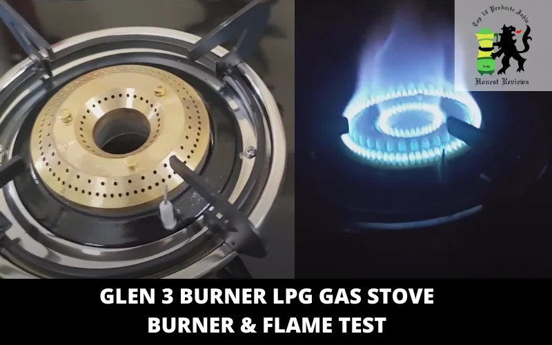 Glen 3 Burner LPG Gas Stove burners & flame test