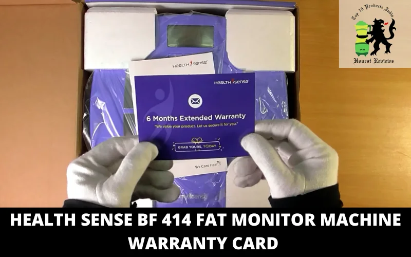 Health Sense BF 414 Fat Monitor machine warranty card