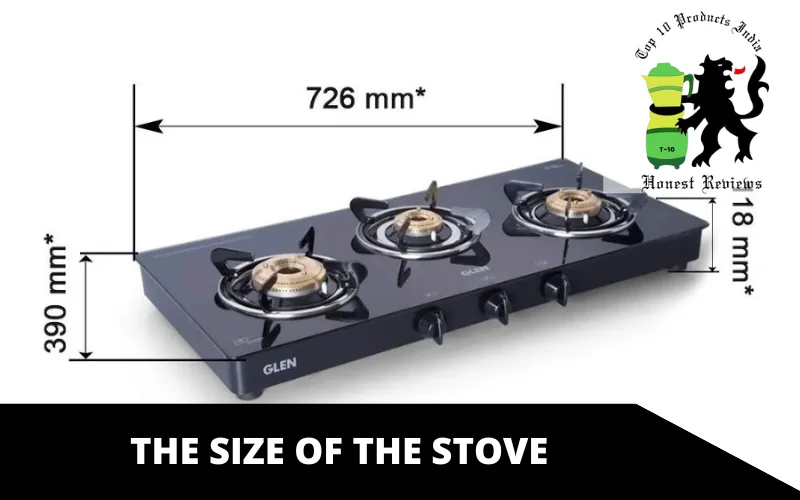The size of the stove