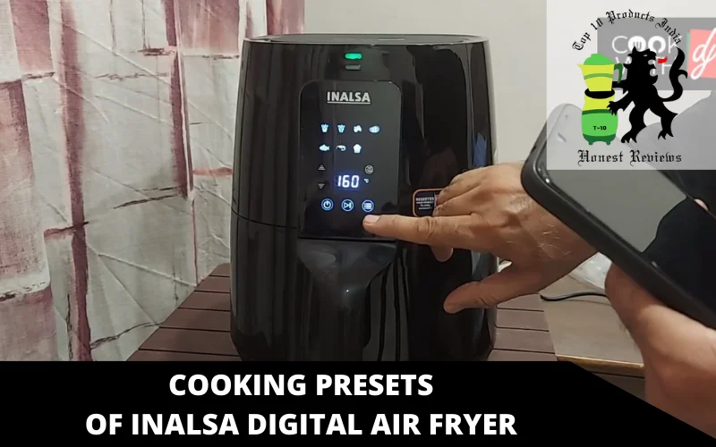 cooking presets of Inalsa Digital air fryer