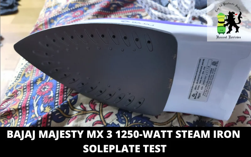 Bajaj Majesty MX 3 1250-Watt Steam Iron soleplate test