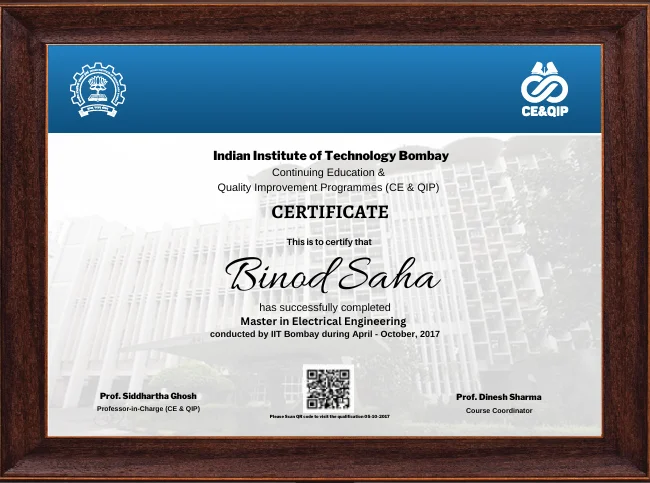 Binod S. Certificate